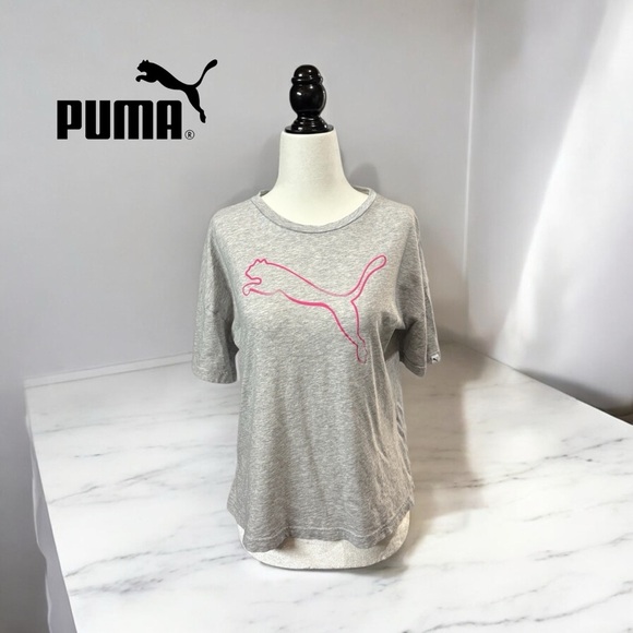 NWOT, Stylish Grey Puma Logo T-Shirt, XS - Picture 1 of 8